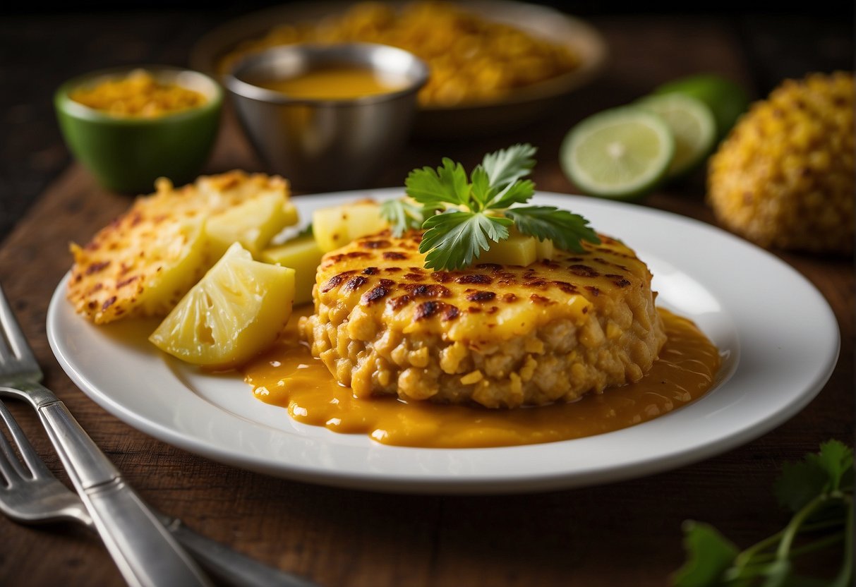 Broilerin jauhelihapihvit ananaskastikkeella ja currylla